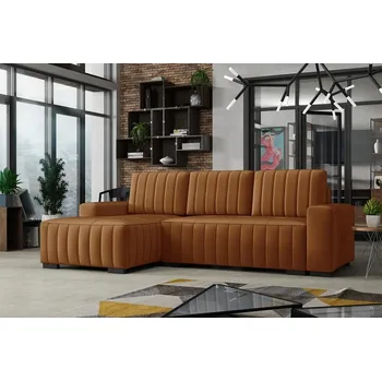 Sedací souprava Falco Rohová sedací souprava HAKIM rozkládací s úložným prostorem, levá, oranžová/manila31