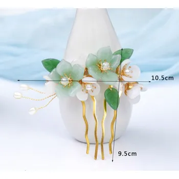 Ozdoba do vlasů B-TOP Hřebínek do vlasů zelený květ