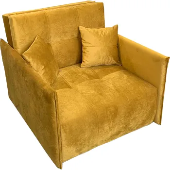 Křeslo Rozkládací křeslo ALANA s úložným prostorem, hořčicová látka Riviera