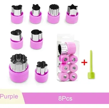 Nerezové formičky a kráječe na zeleninu | vykrajovátka - Fialová 8ks