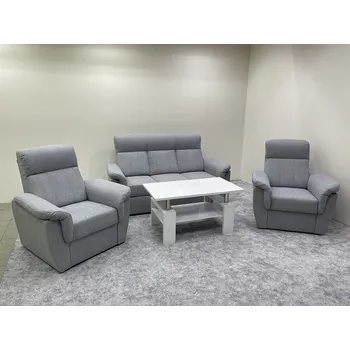 Pohovka MODENA pohovka s křesly 3R+1+1 -Belgický rozklad, látka PRIMO 88 světle šedá (FE) kolekce - "E" (K250-Z)