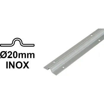 Pohon brány INOX Kolejnice Ø20mm pro kolejnicovou bránu k přišroubování, tvar U 3 m (KLB-KOL20-US-INOX3)
