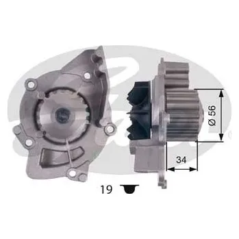 Vodní pumpa motoru Vodní čerpadlo, chlazení motoru, , 1201E8, 1232499, 1432630, 1562255, 1609402180, 1707009, 30725831, 30788221, 31461853, 3M5Q8591AA, 3M5Q8591DA, 3M5Q8591EA, 3M5Q8591FA, 8653806, GATES, WP0078