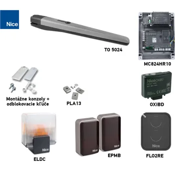 Pohon brány Sada pohonu NICE Toona 5024 pro jednokřídlou bránu do 5 m/500 kg s příslušenstvím