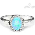 Stříbrný opálový prsten se zirkony