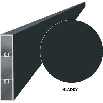 Příslušenství pro plot Hliníková plotová lamela 80x16 mm, tvar obdélník, antracit RAL7016, hladký povrch 6m +/- 5mm (AL-PV2-A-6)
