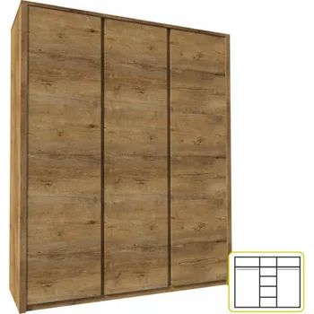 Šatní skříň Šatní skříň MONTANA S3D dub lefkas tmavý