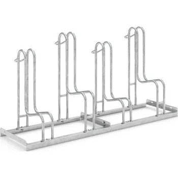 stojan na kolo Stojan na jízdní kola 4054, šířka plášťů až 55 mm, š 1400 mm, volně stojící, 4x parkovací místo