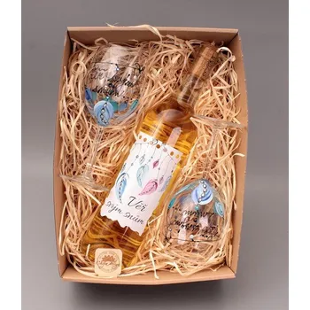 Víno Dárkový balíček - víno + 2 skleničky, Věř svým snům, modrá víno: Cabernet Sauvignon Rosé - polosuché