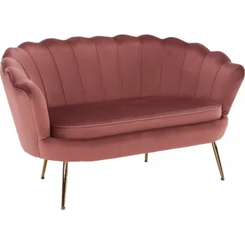 Pohovka Pohovka NOBLIN, růžová Velvet/gold chrom-zlatý