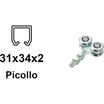 Pohon brány Vozík pro výklopná vrata 4 válce se zakrytými ložisky pro profil 34×31×2,0