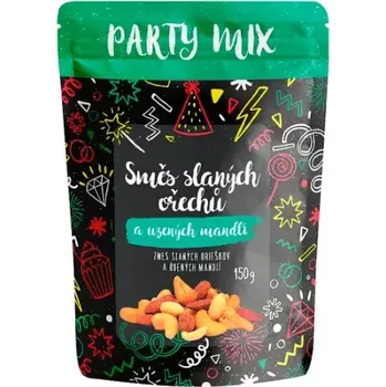 Sušené ovoce PARTY MIX 150g směs slaných oříšků a uzených mandlí (arašídy, kešu, mandle)