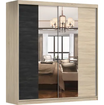 Šatní skříň IDZ Šatní skříň WENECJA 2D 21, 203 cm Dub Sonoma/Norská borovice