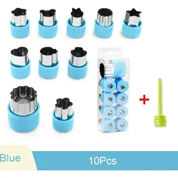 Nerezové formičky a kráječe na zeleninu | vykrajovátka - modrá 10ks