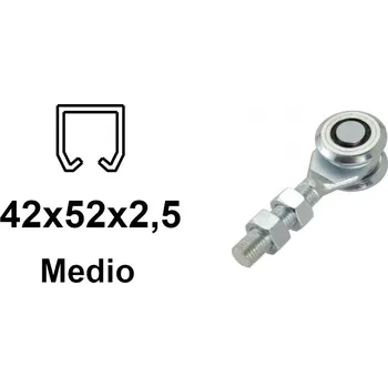 Vozík pro výklopná vrata 2 kolečka se zakrytými ložisky pro profil 42×52×2,5