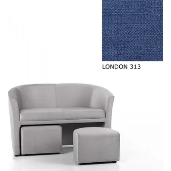 Křeslo Dvoumístné klubové křeslo AVA HOLGER II, s taburetkami, LONDON 313