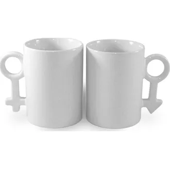 Set - 2 hrnky "Ona a On" (2 x 270 ml) - bílý sublimace termotransfer