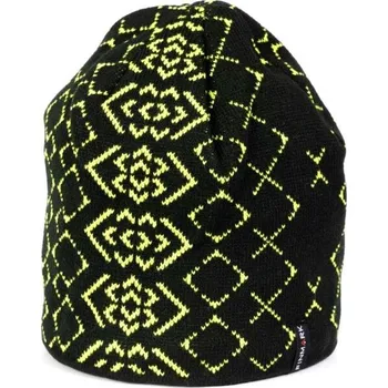 Čepice Zimní pletená čepice Finmark WINTER HAT OS Černá, Žlutá