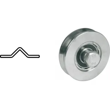 Pojezdové kolečko IBFM kolečko kolejových vrat samostatné tvar V - ø 160mm, dvouložiskové