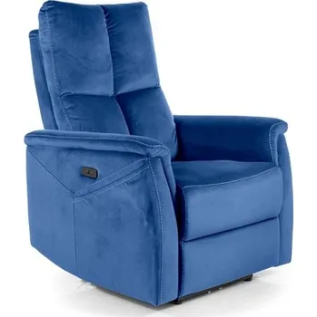 Křeslo Neo Velvet - relaxační křeslo elektrické - látka TM. MODRÁ -Bluvel 86, Nosnost 150kg (S) (NEPTUNVGR) (K150)