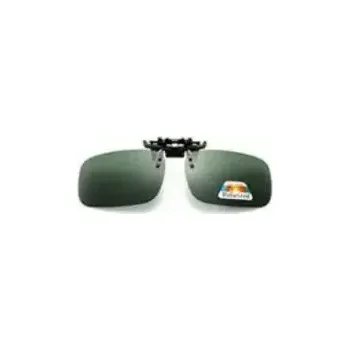 Sluneční brýle Polarizační klips na dioptrické brýle QiiM P-22, zelenošedý s pouzdrem (Polarizační klip na brýle | QiiM P-22 | Ochrana očí | Zvýšený kontrast | UV filtr | Řízení | Sport | Stylový doplněk)