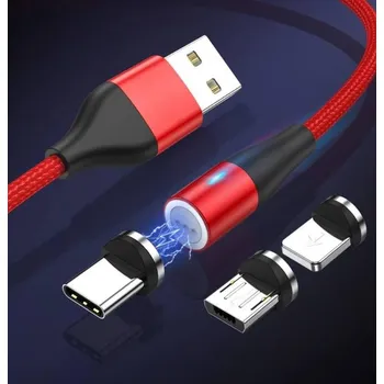 Autožárovka Interlook AM60 | Micro 2M | 5A magnetický kabel pro rychlé nabíjení a přenos dat Červená