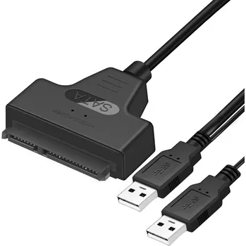 Autožárovka Interlook SATA08 | USB 2.0 - SATA adaptér s přídavnou zástrčkou pro 2,5" SSD / HDD Černý