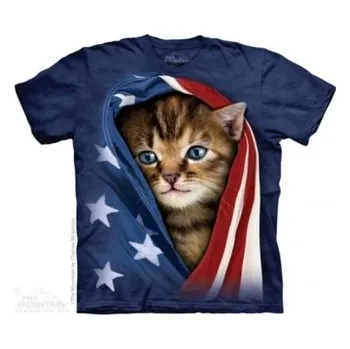 Pánské tričko Tričko dětské The Mountain Patriotic Kitten - modré, M