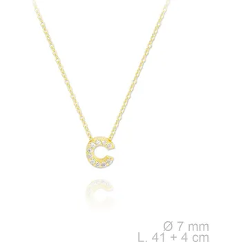 Náhrdelník Pozlacený náhrdelník s písmenem "C" se Zirkony Ag 925/1000