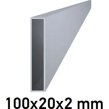 Plot Hliníkový obdélníkový jekl 100x20x2 mm