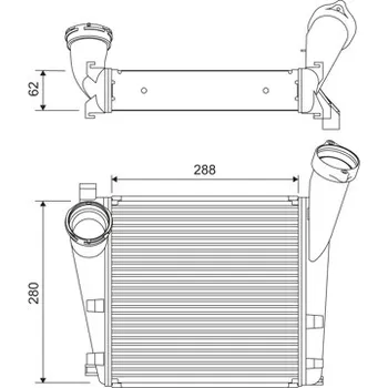 Příslušenství pro turbodmychadlo Chladič turba, , 7L5145804B, 7L5145804C, 7L5145804D, 95511064000, 95511064001, 95511064002, VALEO, 818394