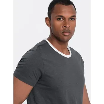 Pánské tričko Pánské tričko v surovém provedení tmavě šedé