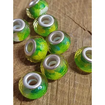 Korálek Plastové korálky s velkým průvlekem zelená