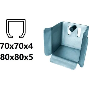 příslušenství k bráně Dojezdová kapsa - spodní doraz 80×80×5mm 70×70×4mm (DK-1-80)