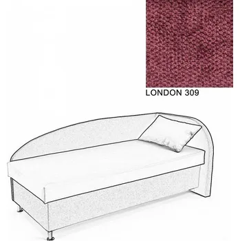 Postel Čalouněná postel AVA NAVI, s úložným prostorem, 90x200, pravá, LONDON 309