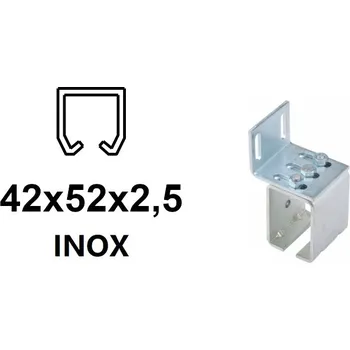 Pohon brány Boční držák pro výklopnou bránu z profilu C 42×52×2,5-INOX