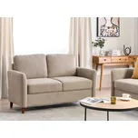 Béžová šedá čalouněná 2místná pohovka silně polstrovaná s úložným boxem područky moderní styl pro obývací pokoj Beliani