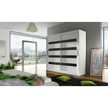 Šatní skříň Falco Šatní skříň Berger XI bílá/černý lakobel