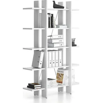 regál B2B Partner Kancelářský regál vysoký krátký SOLID, 1250 x 400 x 1825 mm, bílá