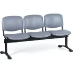 Antares Kožená lavice do čekáren VIVA, 3-sedák, šedá