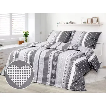 Povlečení Bavlněné povlečení - malá a velká srdce 140x200+70x90