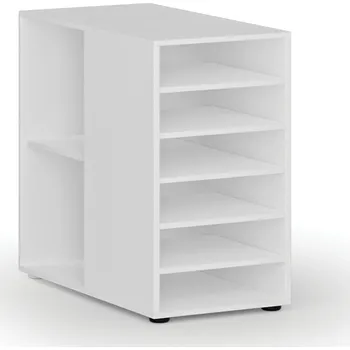 Policová skříň B2B Partner Přístavná policová skříňka k pracovnímu stolu PRIMO WHITE, levá, bílá