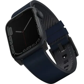 Řemínek na hodinky UNIQ Straden voděodolný kožený řemínek Apple Watch 49/46/45/44/42mm modrý