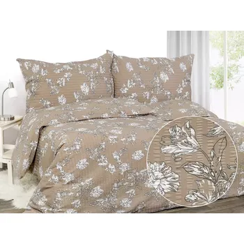 Povlečení Krepové povlečení - lilie na hnědé 140x220+70x90