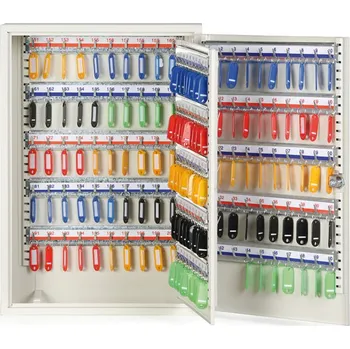 Skříňka na klíč Kovová skříňka na klíče 55 x 38 x 14 cm, 200 ks závěsů Šedá