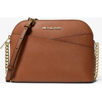 Kabelka MICHAEL KORS dámská hnědá kožená kabelka,crossbody Jet Set Medium Dome hnědá