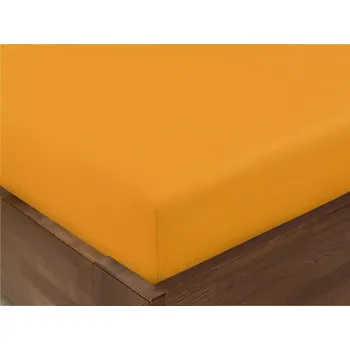 Prostěradlo Bavlněné napínací prostěradlo - hořčicové 90x200