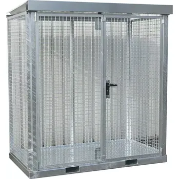 Klec pro skladování tlakových lahví s pevnou podlahou, 211,5 × 115,5 × 226 cm