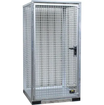 Klec pro skladování tlakových lahví s pevnou podlahou, 108,5 × 114 × 214,5 cm