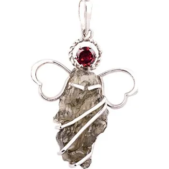 Přívěsek vltavín - stříbrný přívěsek (4-0105V) povrchová úprava: zlacené